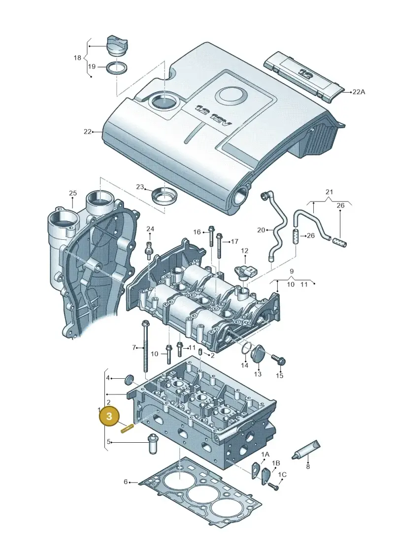 N0444104 — SEAT Toledo Reference (2012-2015) diagram 253103320, position 3