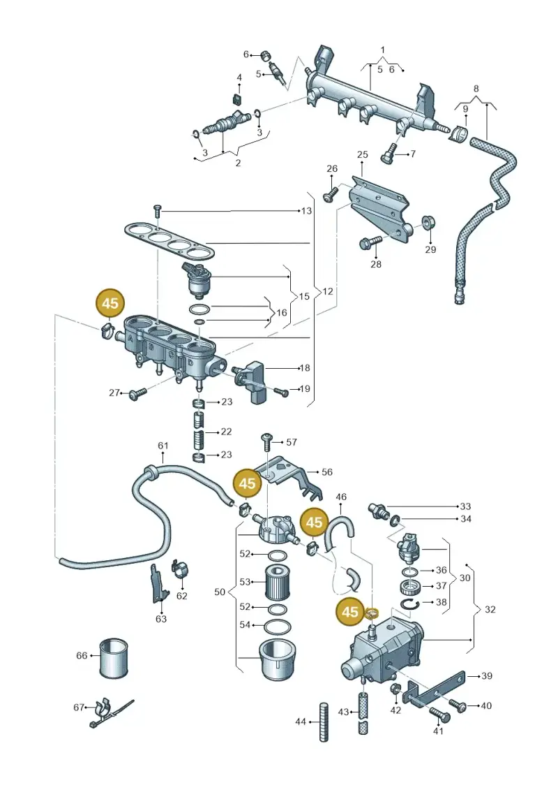 N10201901 — SEAT Altea XL Reference (2013-2013) diagram 649133440, position 45