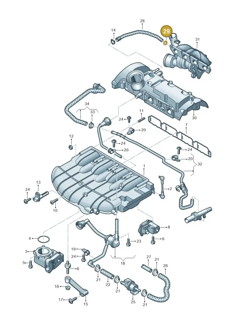 N10233401 — SEAT Leon Stylance (2010-2012) diagram 460133350, position 29