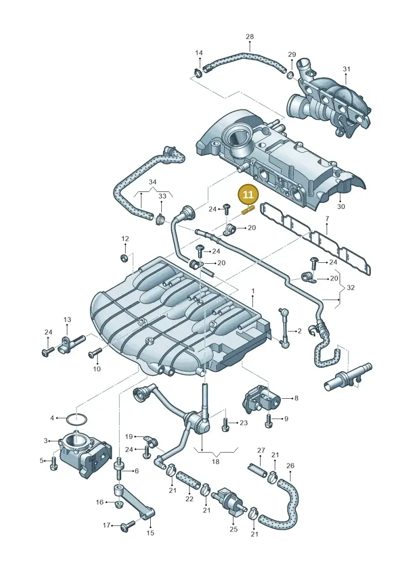 N10277103 — SEAT Leon Stylance (2010-2012) diagram 460133350, position 11