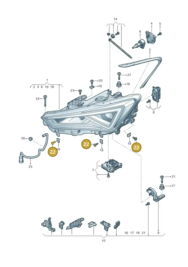 N10512701 — SEAT Formentor TSI CUPRA (2020-) diagram 5fn941010, position 22