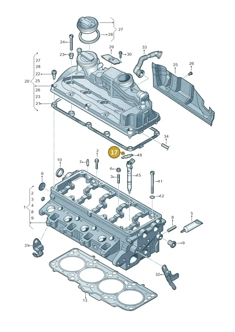N90446502 — SEAT Altea XL Reference (2010-2013) diagram 634103600, position 17