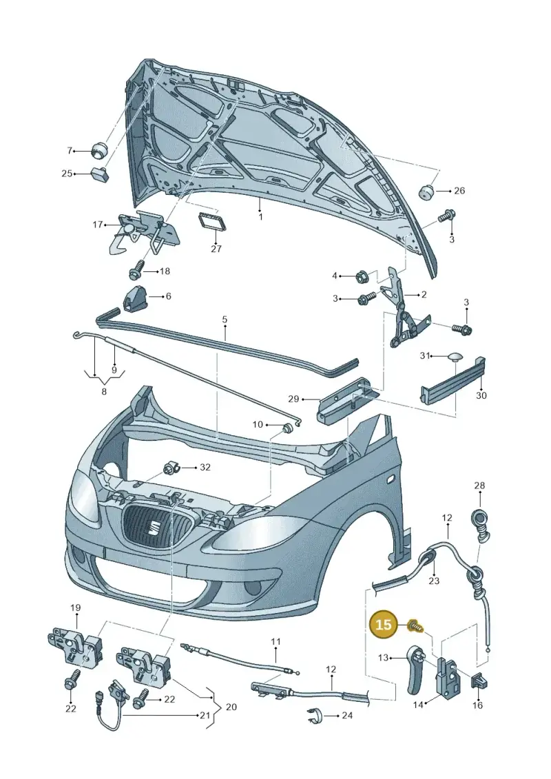 N90548803 — SEAT Leon Stylance (2010-2012) diagram 456823000, position 15