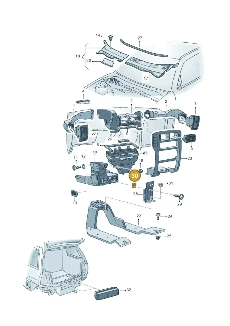 N90650101 — SEAT AROSA (1997-2003) diagram 232819320, position 30