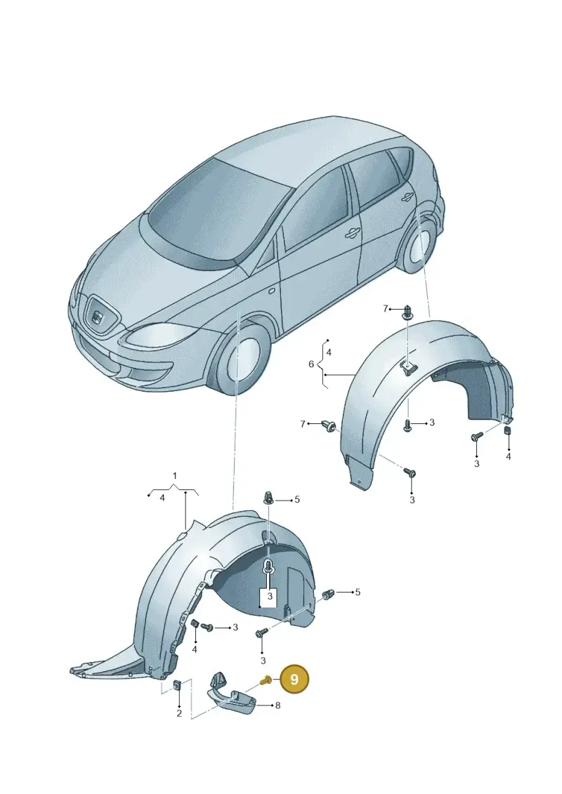 N90651302 — SEAT Altea XL Reference (2013-2013) diagram 704821500, position 9