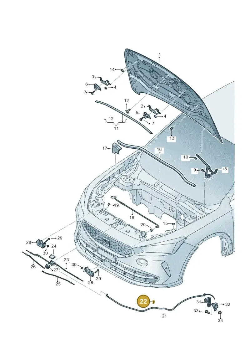 N90653901 — SEAT Formentor TSI CUPRA (2020-) diagram 5ff823000, position 22