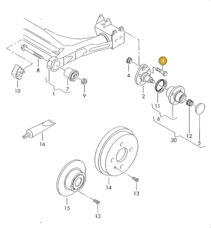 N90758901 — SEAT CORDOBA/VARIO (1999-2002) diagram 240500200, position 3