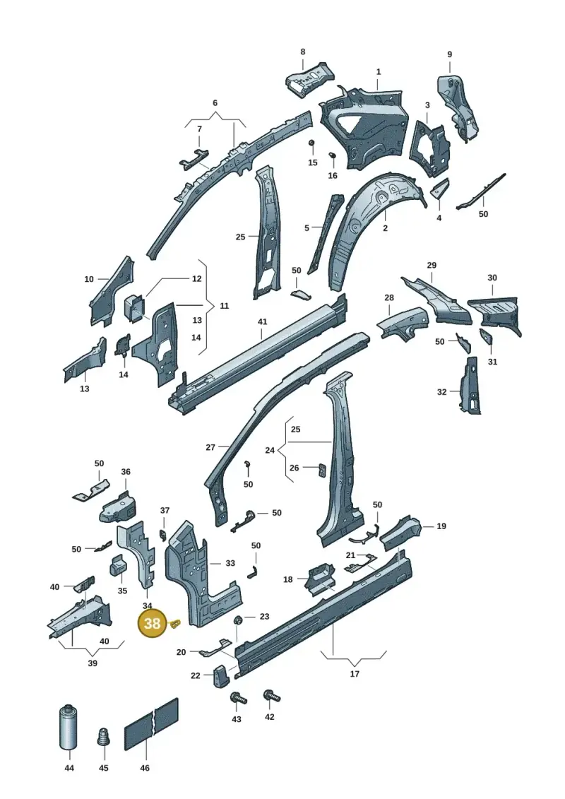 N90817302 — SEAT Tavascan Cupra (2023-) diagram 20h809000, position 38
