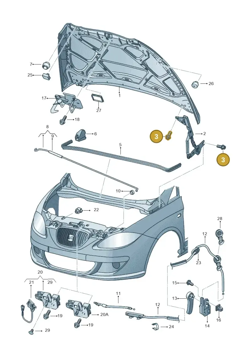 N90822101 — SEAT Altea XL Reference (2013-2013) diagram 498823000, position 3