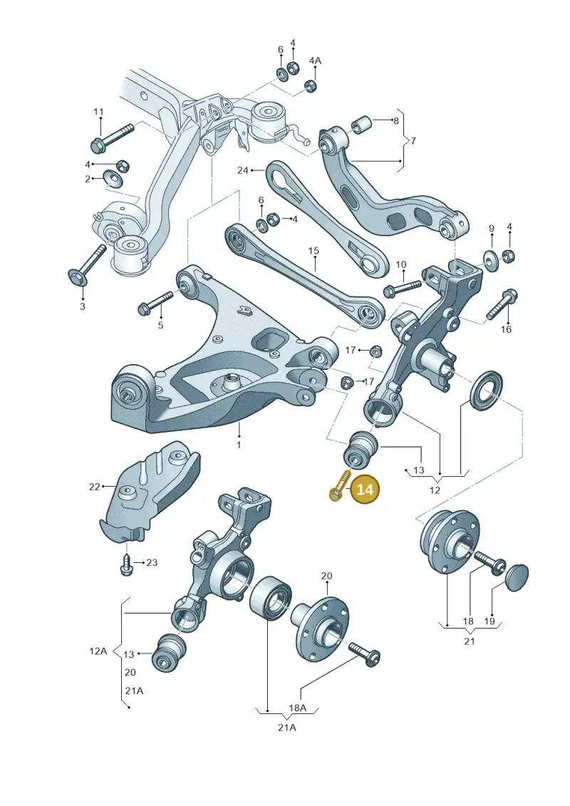 N90924103 — SEAT Exeo ST Reference (2008-2011) diagram 249505050, position 14