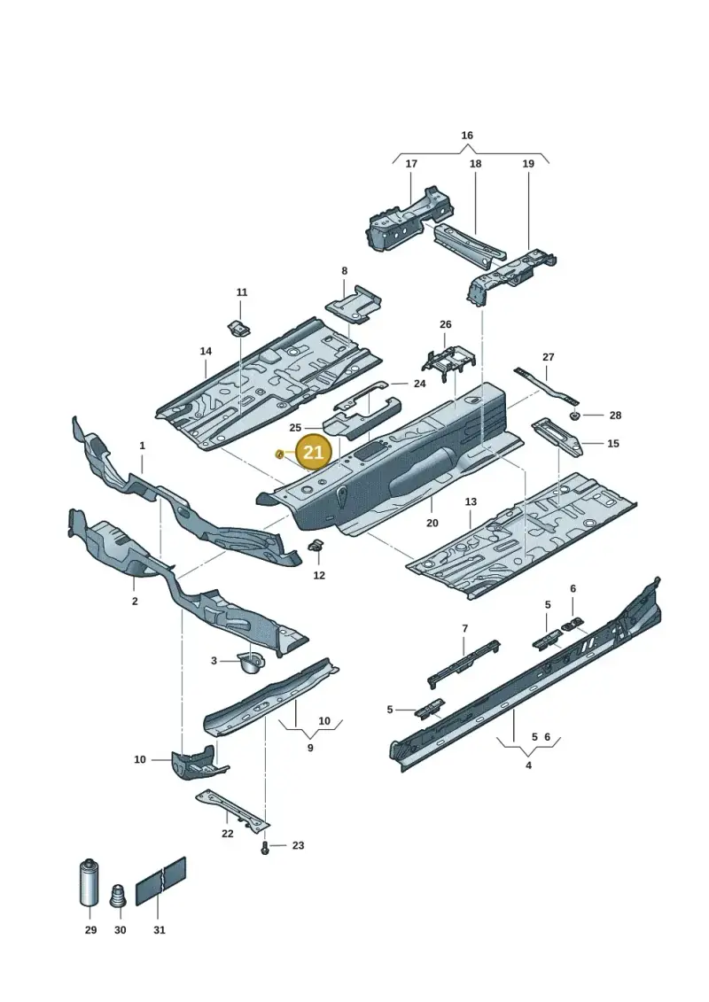 N90929304 — SEAT Formentor TSI CUPRA (2020-) diagram 5fn803005, position 21
