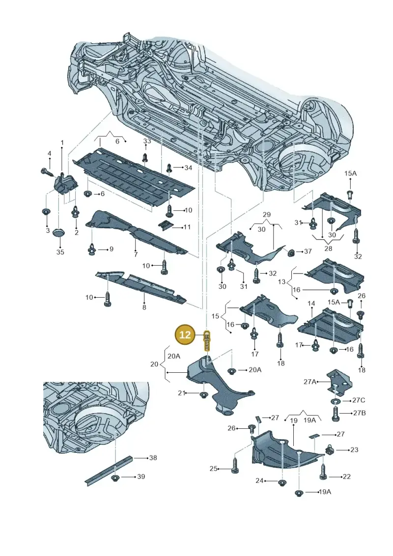 N91001101 — SEAT Exeo ST Reference (2008-2011) diagram 664825000, position 12