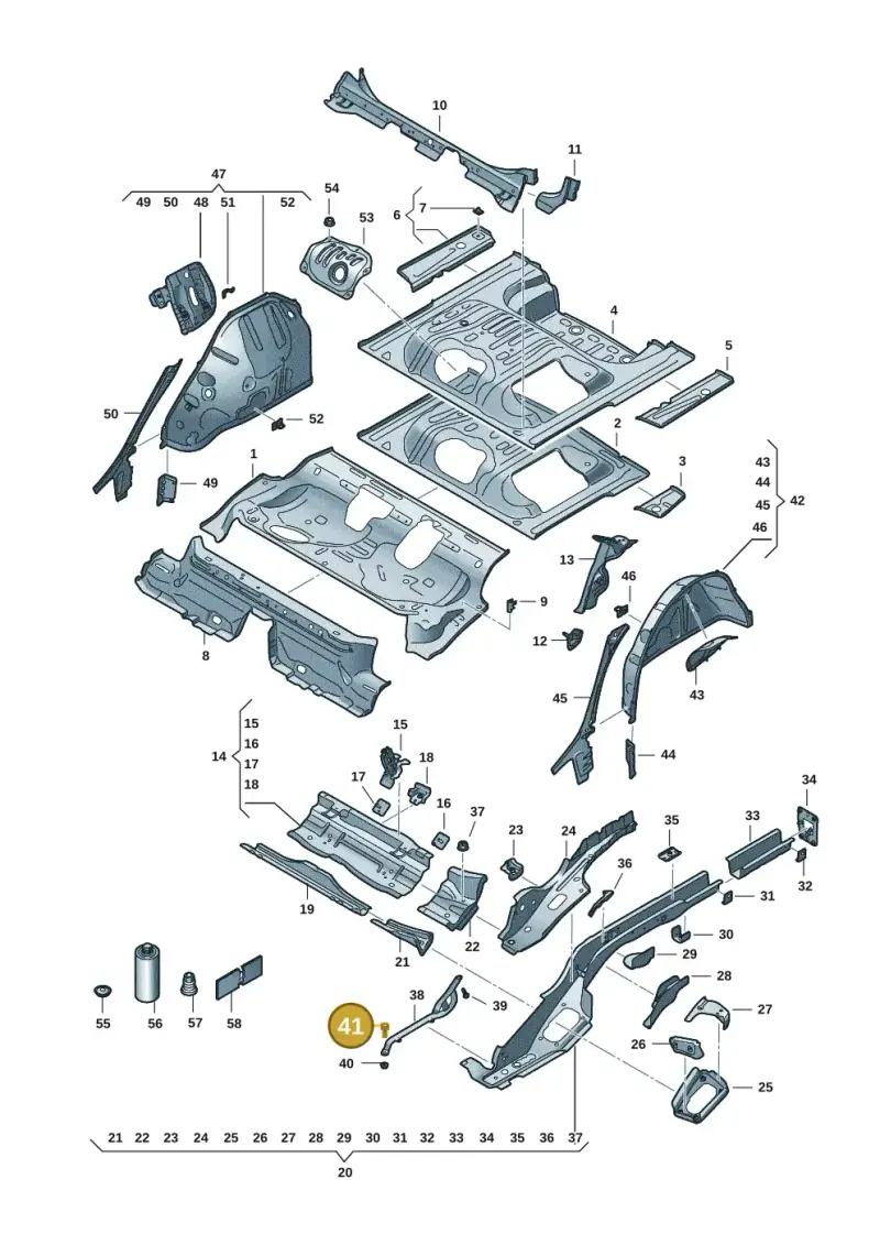 N91069802 — SEAT Formentor TSI CUPRA (2020-) diagram 5fn803014, position 41