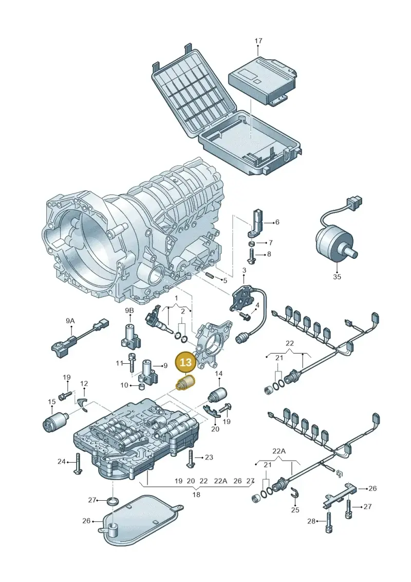01V927333 — Skoda SUPERB                 02> (2001-) diagram 156927600, position 13