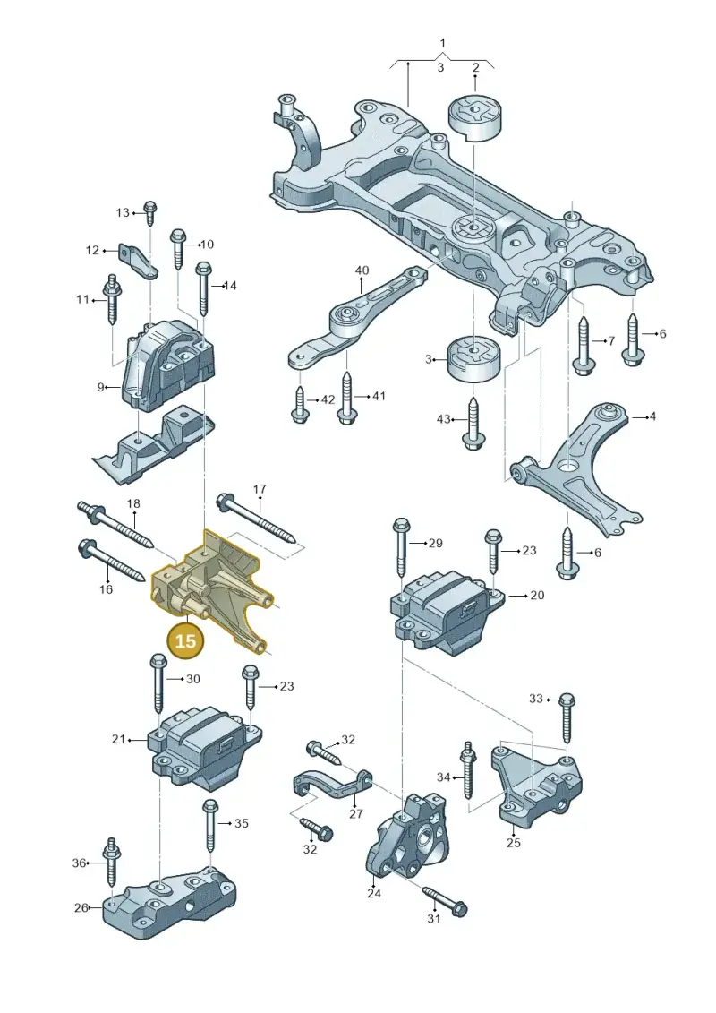 022199354T — Skoda Superb (2013-2015) diagram 690199300, position 15