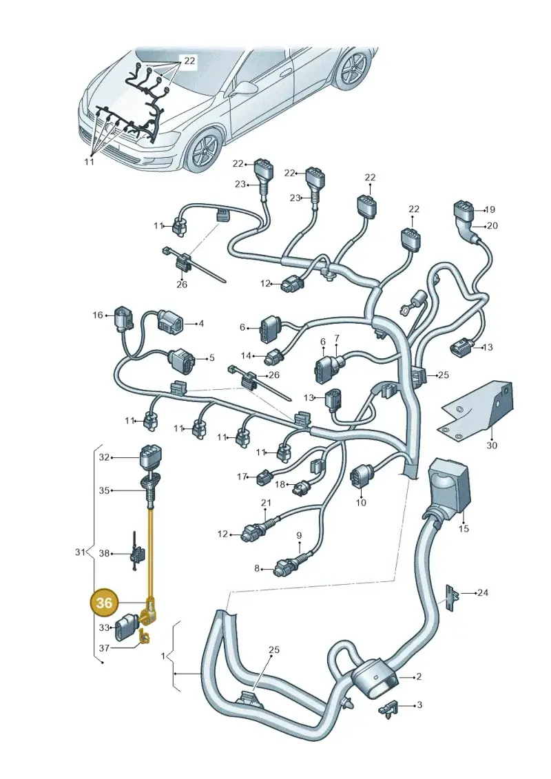 022971921A — Skoda Octavia (2017-2020) diagram 827971140, position 36