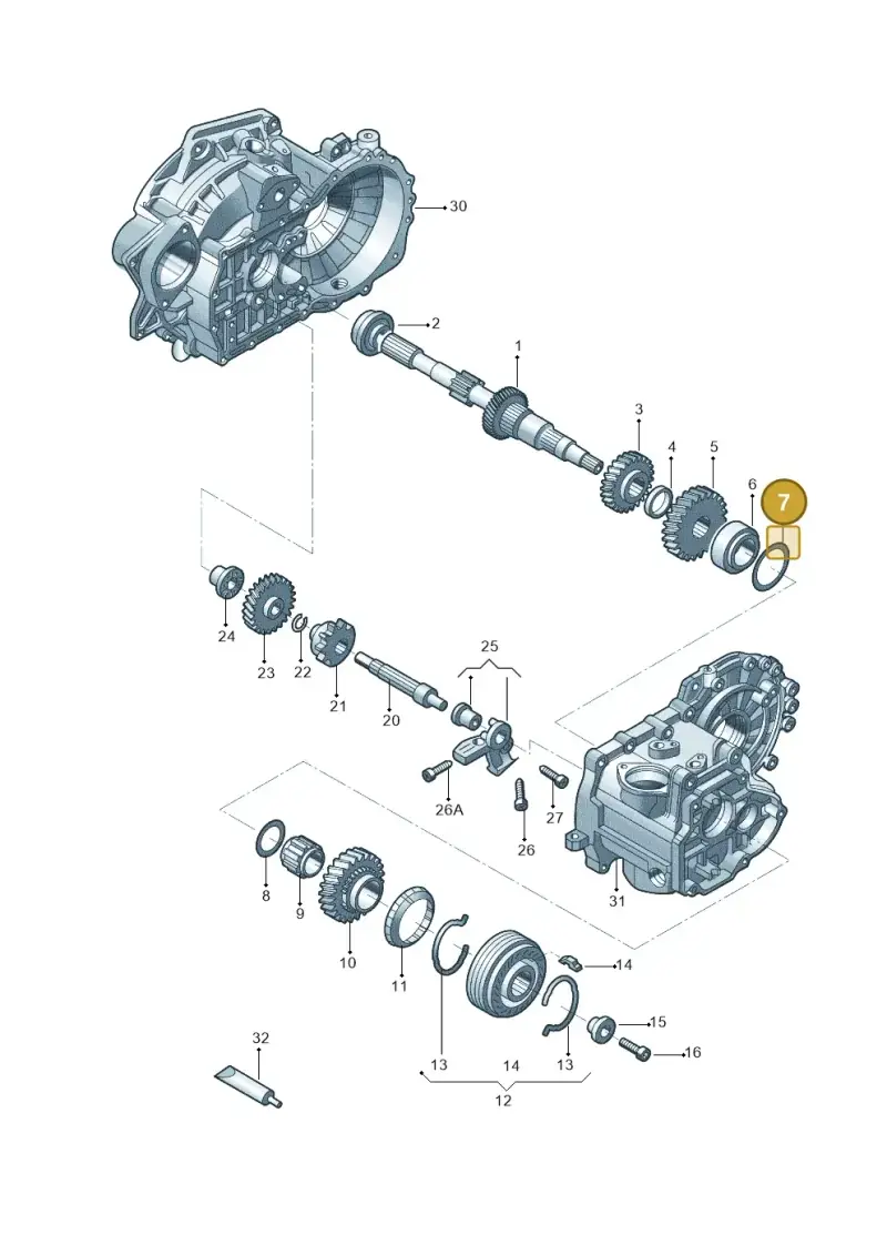 02A311140AA — Skoda Yeti (2013-2017) diagram 876311390, position 7