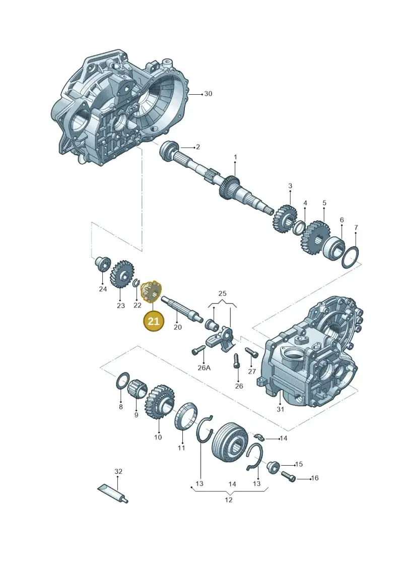 02A311531K — Skoda Yeti (2013-2017) diagram 876311390, position 21