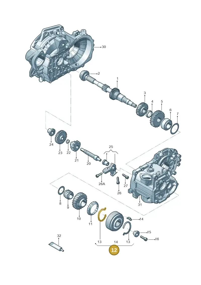 02J311241D — Skoda Yeti (2013-2017) diagram 876311390, position 12