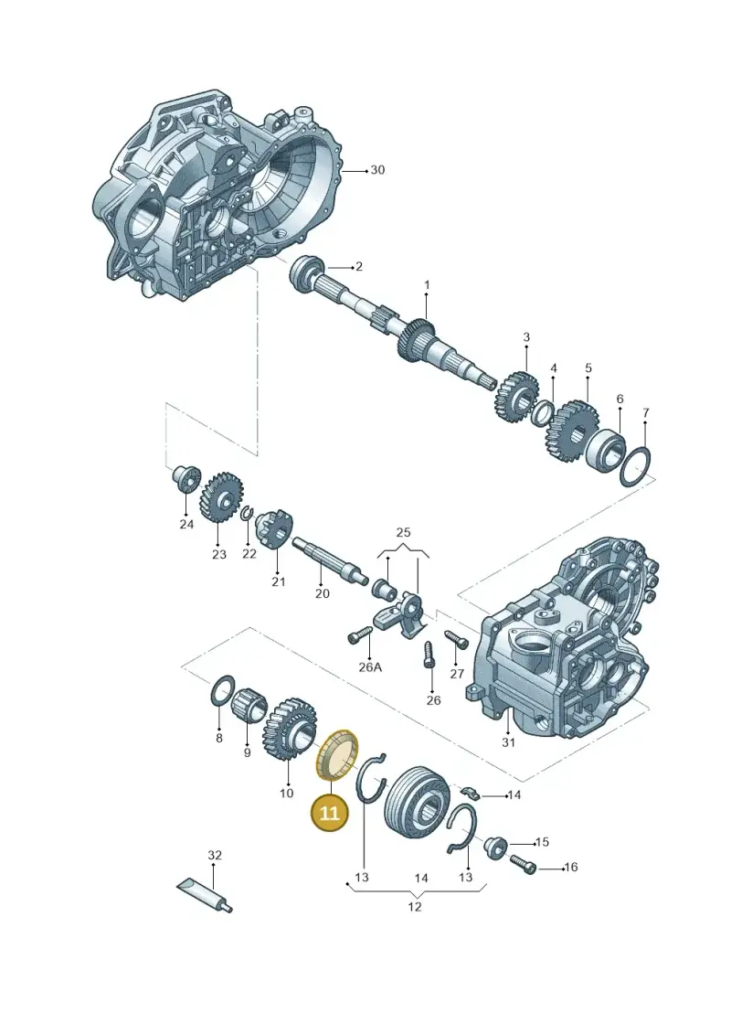 02J311295C — Skoda Yeti (2013-2017) diagram 876311390, position 11