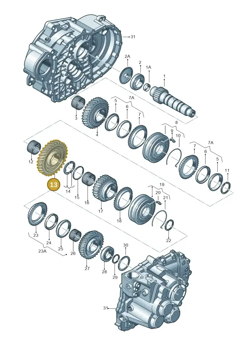 02M311251AA — Skoda Yeti (2013-2017) diagram 649311430, position 13