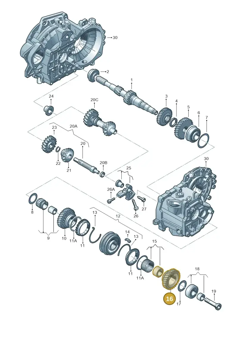 02S311158AC — Skoda Octavia (2017-2020) diagram 656311410, position 16