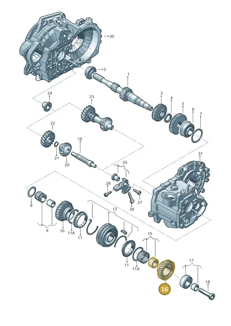 02S311158AF — Skoda Superb Combi (2015-2024) diagram 746311310, position 16