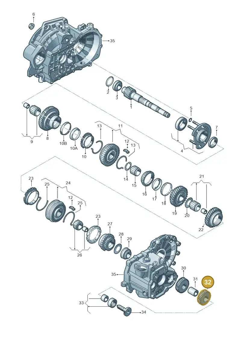02S311166AG — Skoda Superb comfort (2008-2013) diagram 409311400, position 32