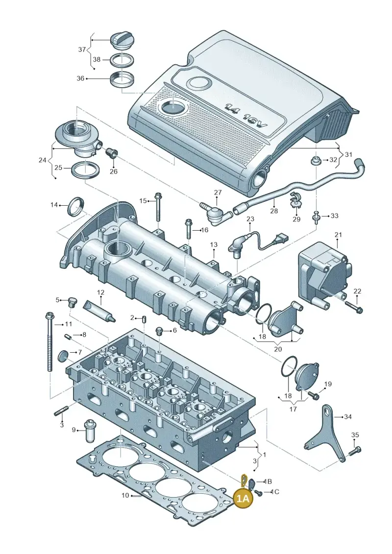 036131550H — Skoda OCTAVIA/COMBI/4X4      04> (2004-) diagram 420103400, position 1A
