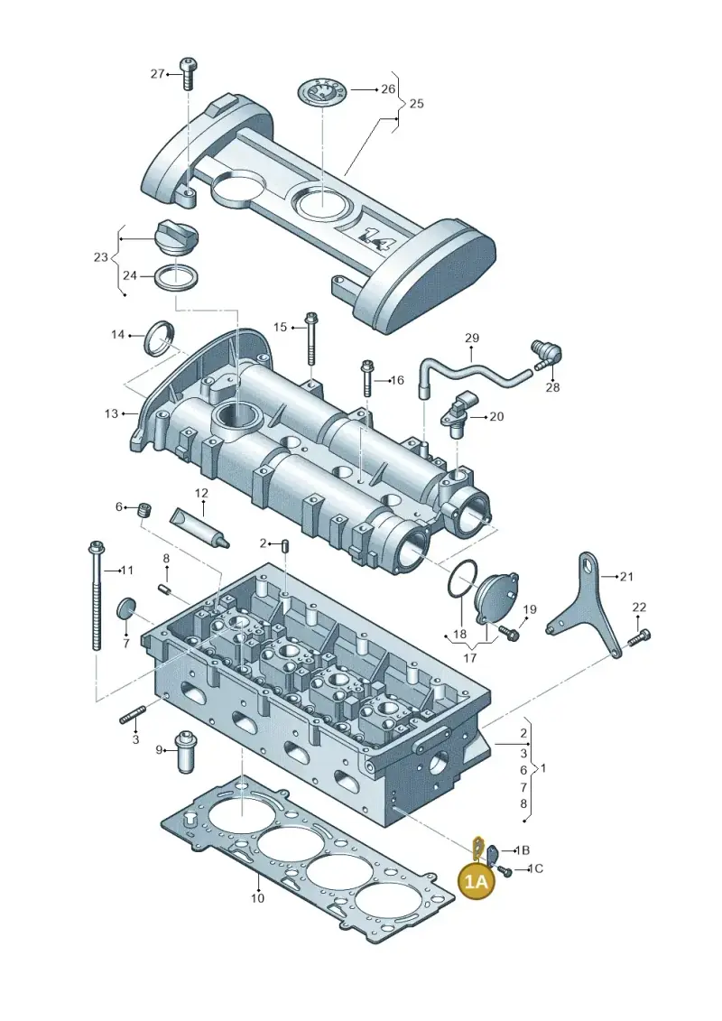 036131550H — Skoda Octavia ambiente (2008-2013) diagram 608103450, position 1A