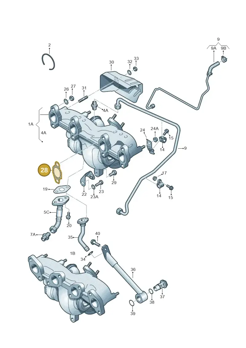 037253039D — Skoda Superb comfort (2008-2013) diagram 460145550, position 28