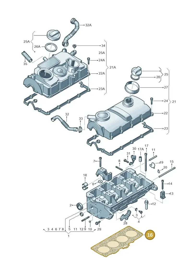 038103383DF — Skoda Superb comfort (2008-2013) diagram 460103550, position 16