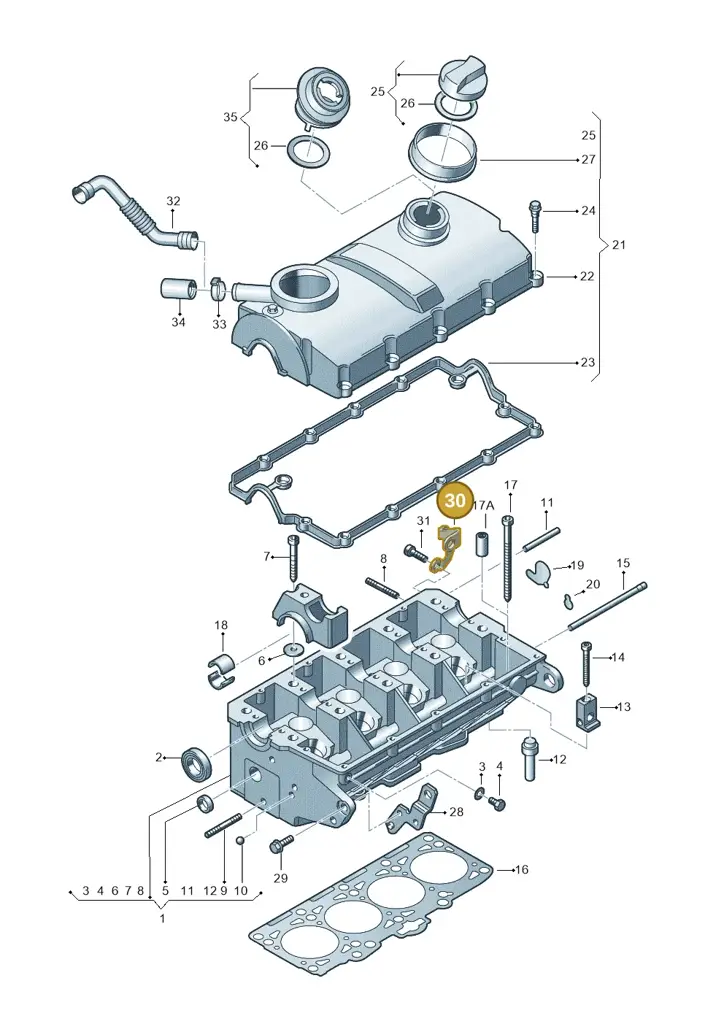 038103390 — Skoda Fabia Ambiente (2009-2013) diagram 195103470, position 30