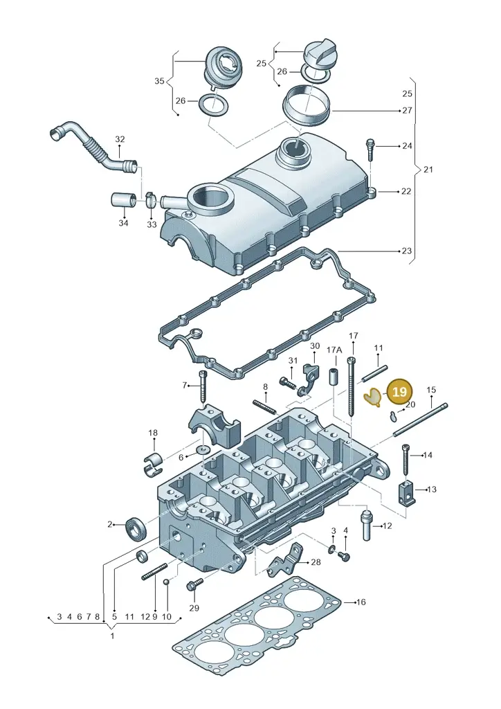 038103941E — Skoda Fabia Ambiente (2009-2013) diagram 195103470, position 19
