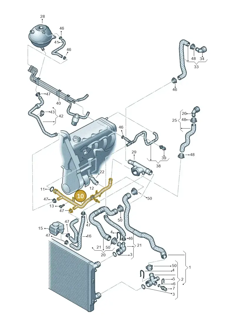 038121065CS — Skoda Octavia ambiente (2008-2013) diagram 419121420, position 10