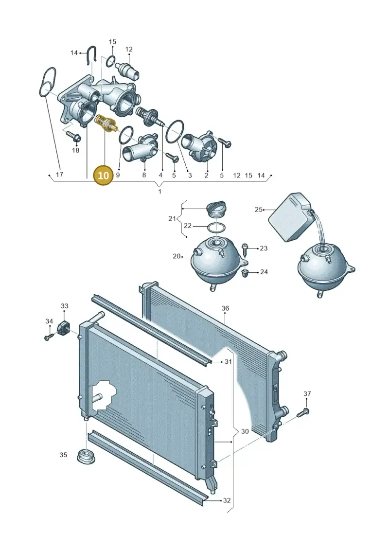 03C121110P — Skoda Yeti (2013-2017) diagram 625121800, position 10