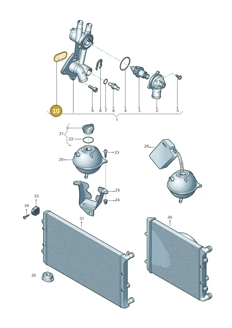 03C121119D — Skoda Fabia Ambiente (2009-2013) diagram 672121800, position 10