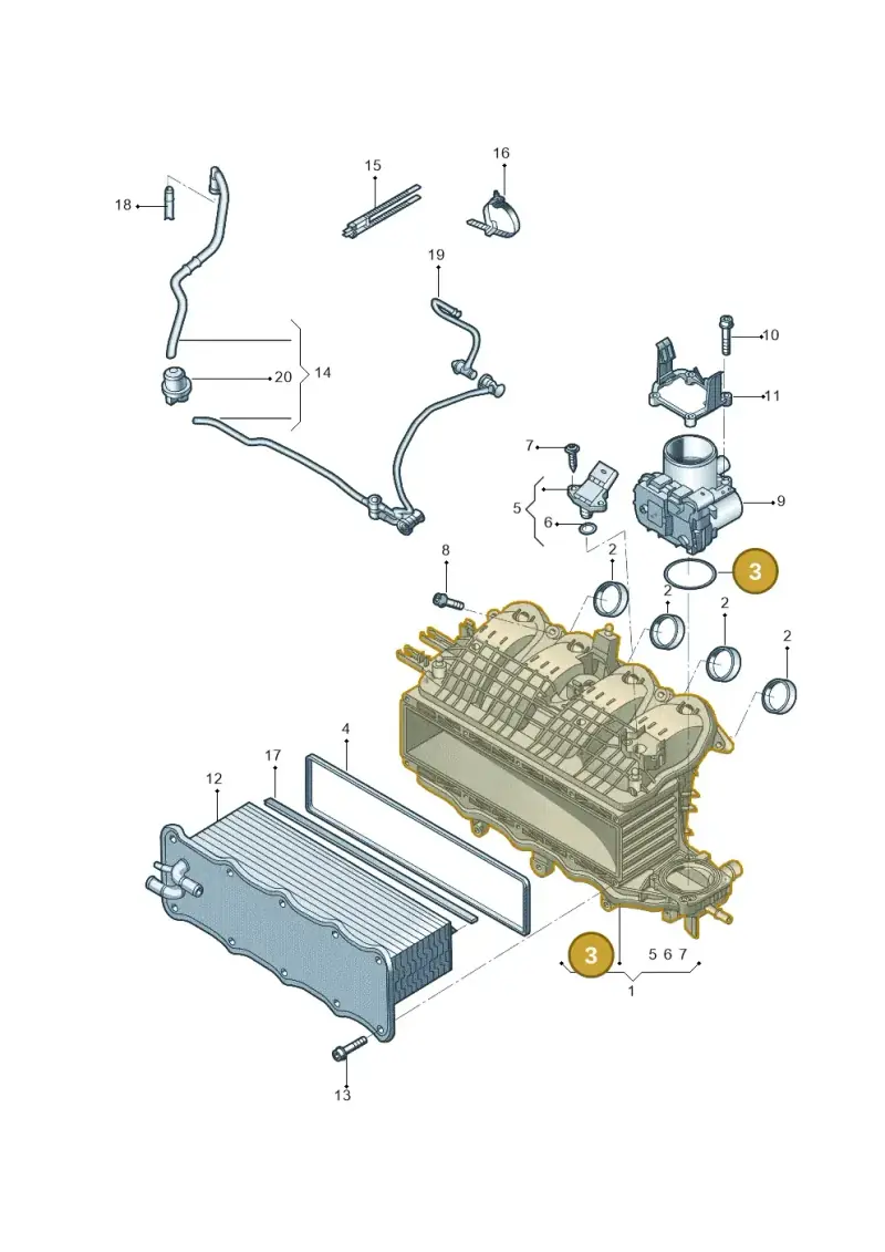 03C133073D — Skoda Yeti (2013-2017) diagram 762133100, position 3