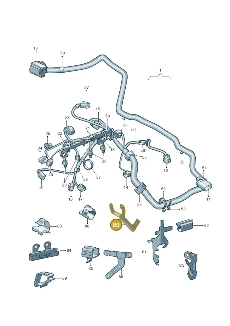 03C971858A — Skoda Yeti (2013-2017) diagram 666971050, position 80
