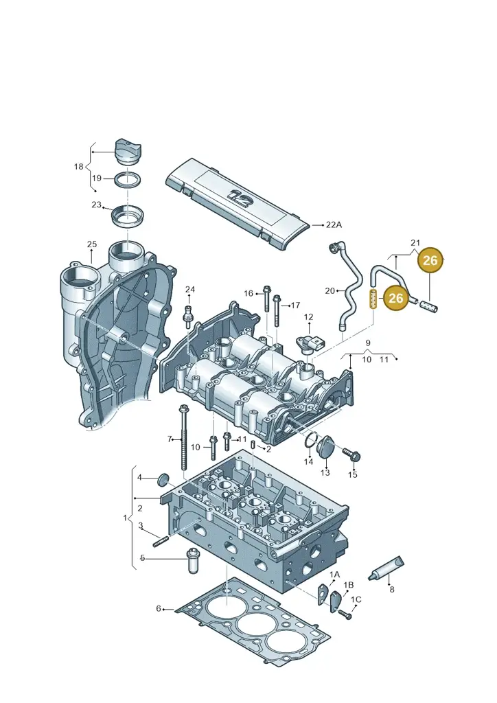 03D103606N — Skoda Rapid (2012-2022) diagram 608103400, position 26