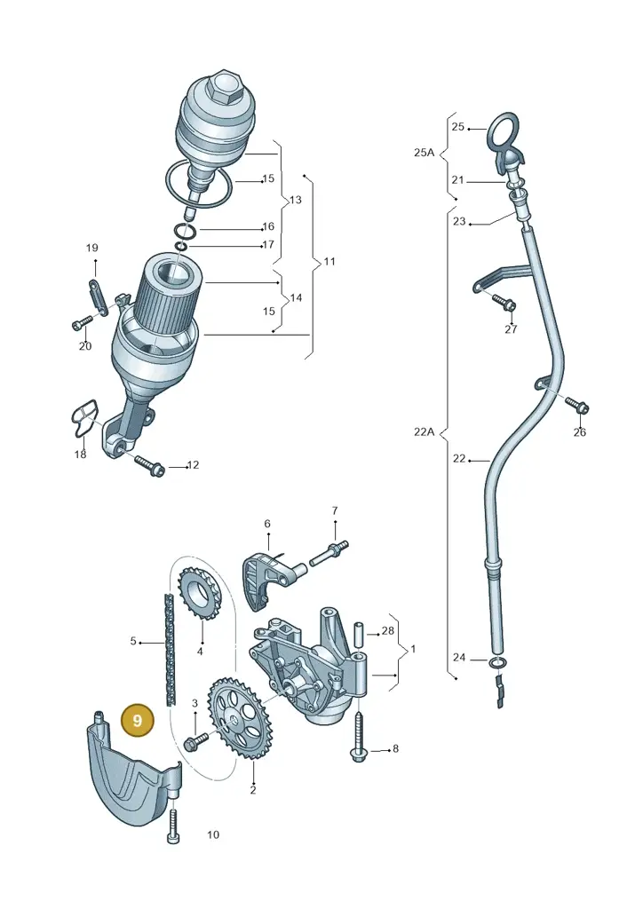 03D103669B — Skoda Rapid (2012-2022) diagram 253115030, position 9