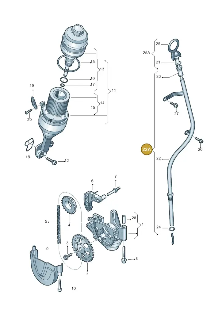 03D115610F — Skoda Fabia Scout (2010-2014) diagram 253115030, position 22A