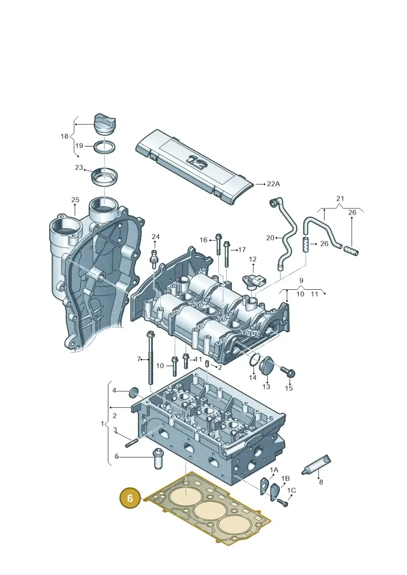 03E103383H — Skoda Rapid (2012-2022) diagram 608103400, position 6