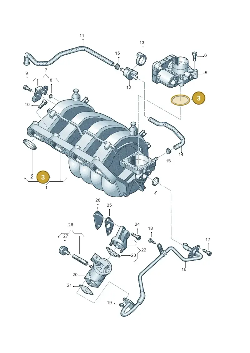 03E133073 — Skoda OCTAVIA/COMBI/4X4      04> (2004-) diagram 443133100, position 3