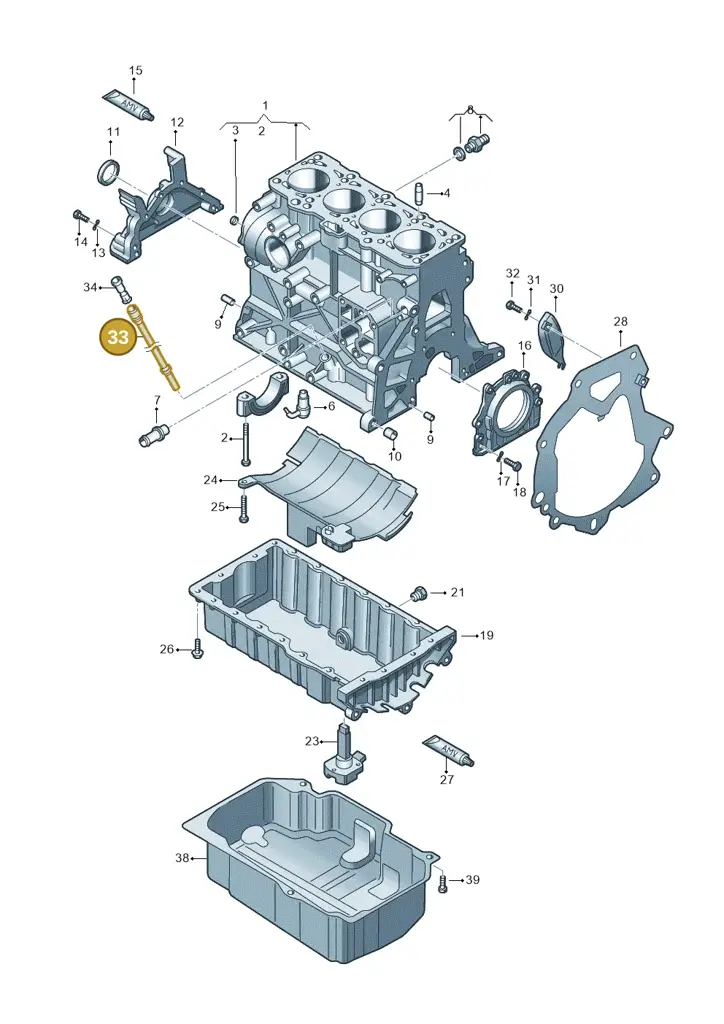 03G103634AH — Skoda Superb comfort (2008-2013) diagram 460103150, position 33