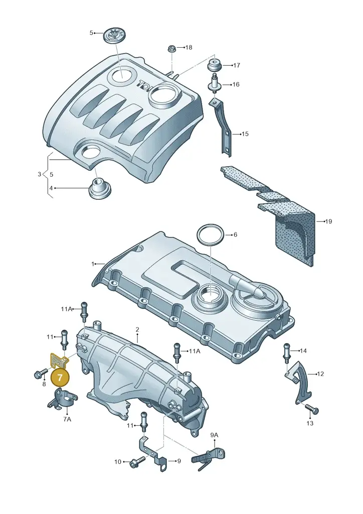 03G103941H — Skoda Superb comfort (2008-2013) diagram 419103850, position 7