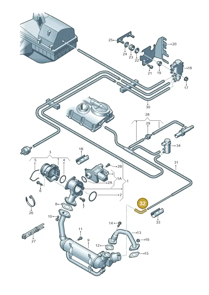 03G131055J — Skoda Superb comfort (2008-2013) diagram 420131700, position 32