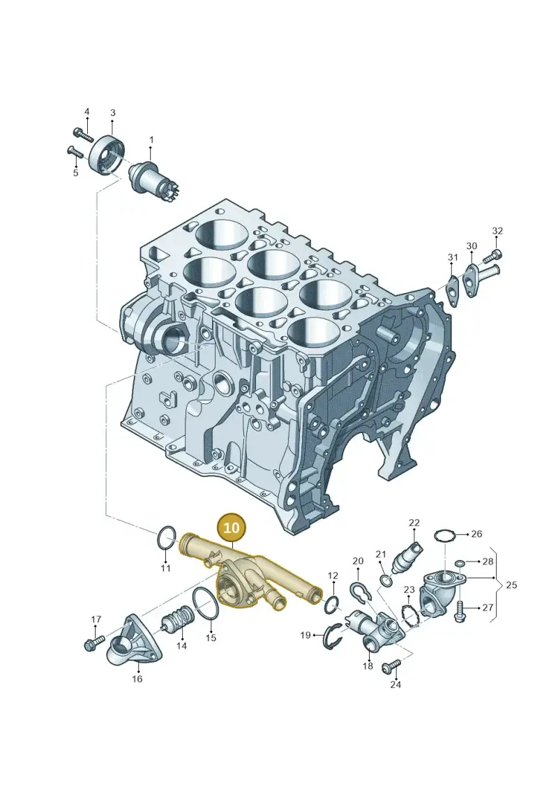 03H121117A — Skoda Superb comfort (2008-2013) diagram 460121110, position 10