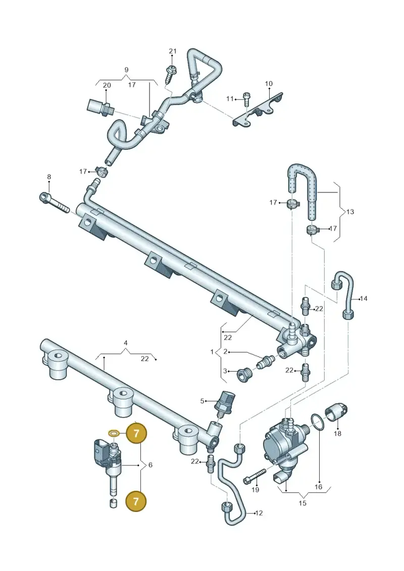 03H198149A — Skoda Superb (2013-2015) diagram 691133900, position 7