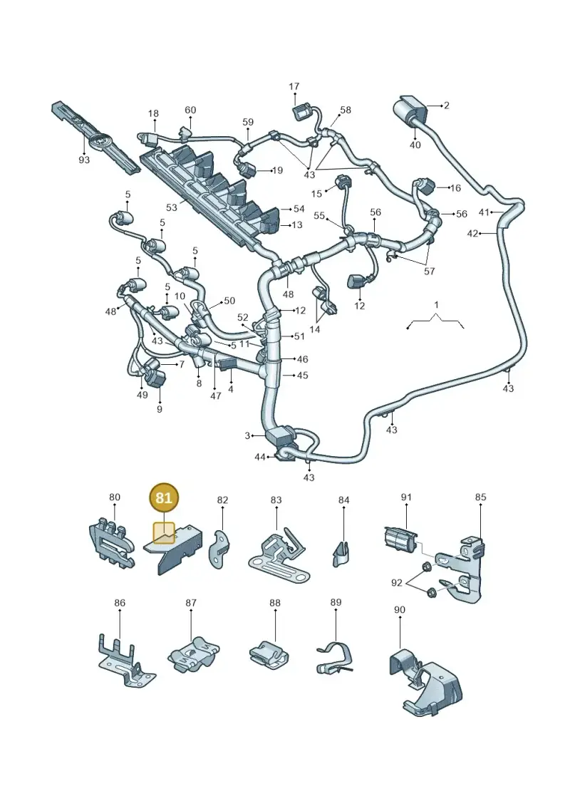 03H971461A — Skoda Superb (2013-2015) diagram 632971250, position 81